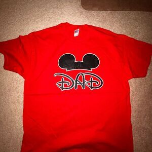 DISNEY NEW Red Mickey DAD Graphic Tee Size L